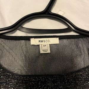 RW&CO. Shimmery Black Women's shirt
